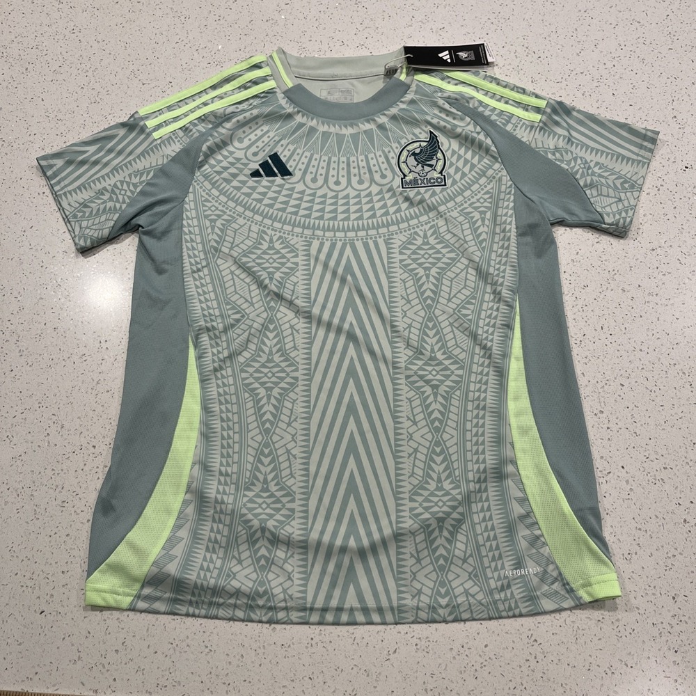 adidas‎ Mexico AEROREADY Men's Soccer Jersey Gray Short Sleeve Size Large NWT